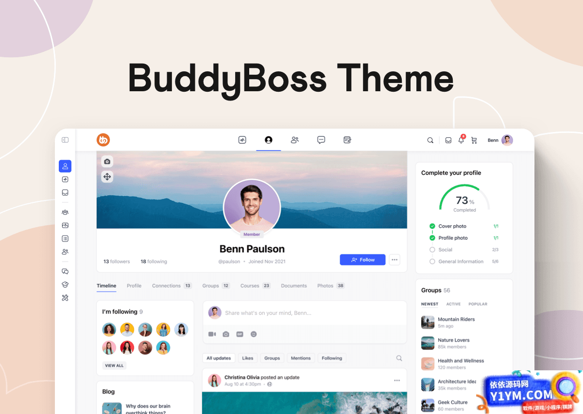 WordPress 定制主题BuddyBoss v2.4.30：个性化程度达到新高插图