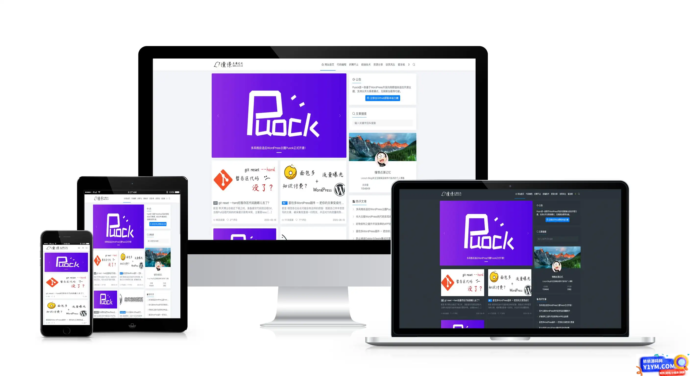 Puock基于WordPress开发的高颜值的自适应主题 支持白天与黑夜模式v2.8.4插图