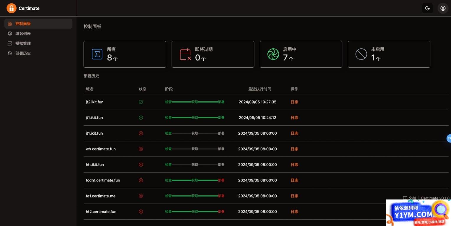 SSL证书管理系统工具网站源码，自动申请、部署SSL证书，并在证书即将过期时自动续期插图2